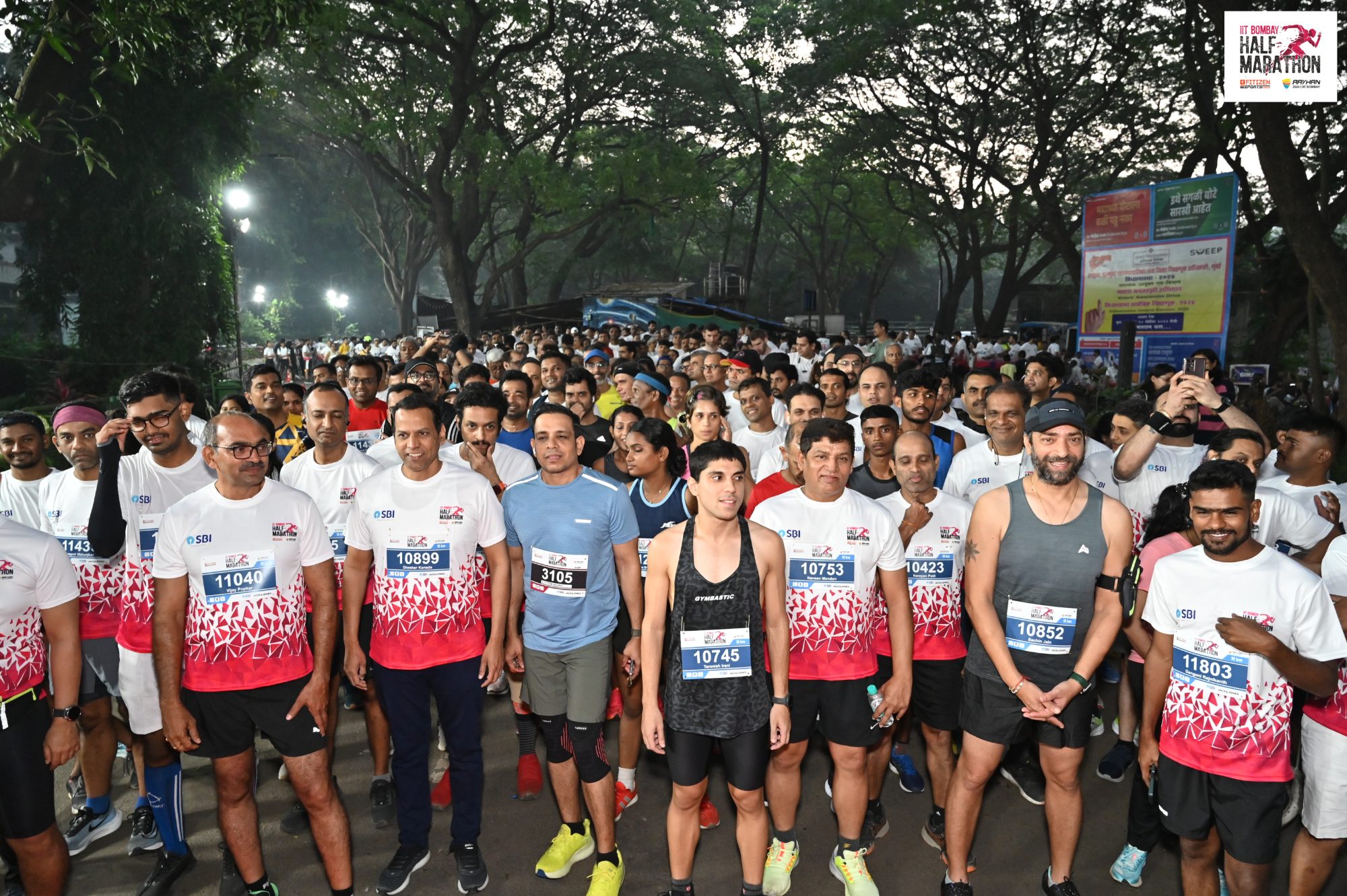 Runners gathered on the green IIT Bombay campus before flag-off